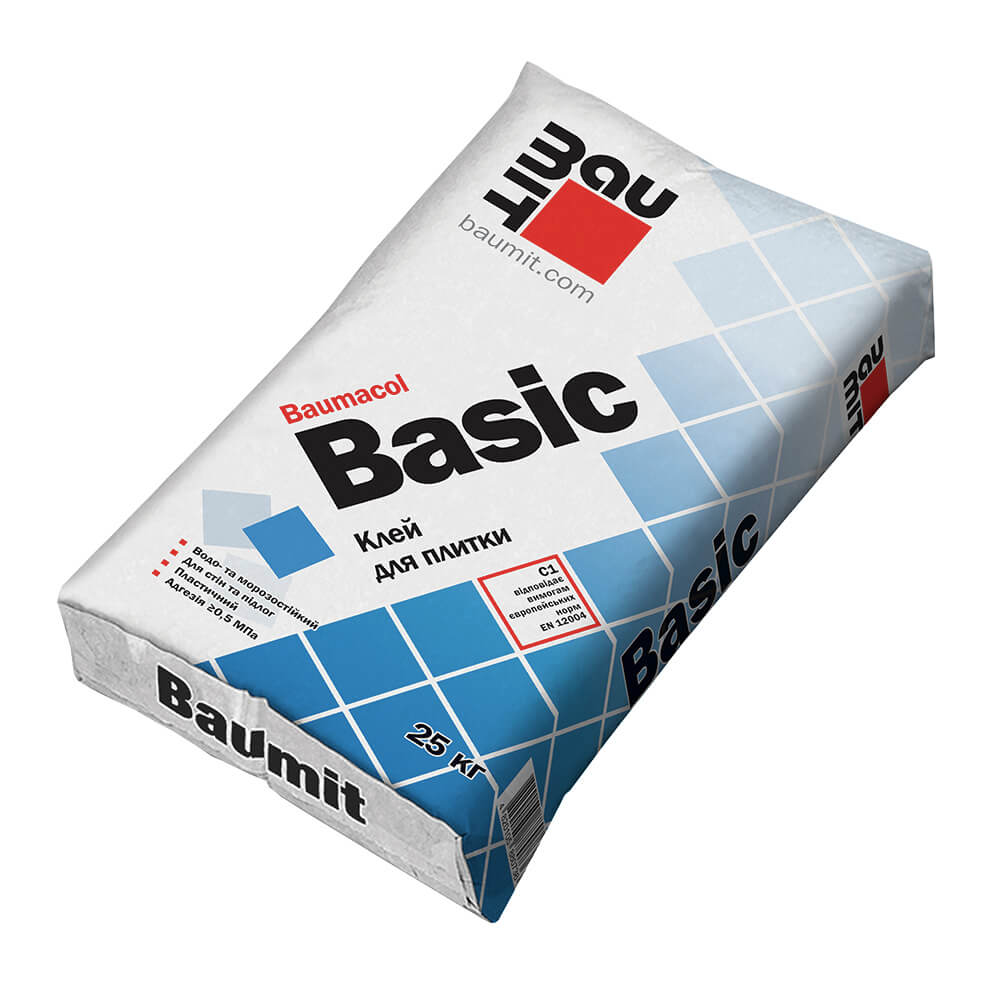 Клейова суміш для керамічної плитки Baumit Basic - Леодім Клейова суміш для керамічної плитки Baumit Basic