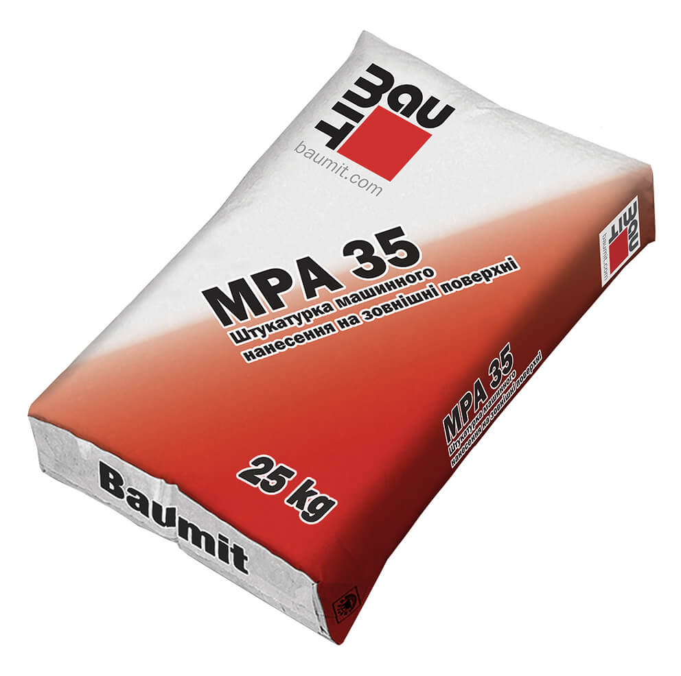 Штукатурна цементно-вапняна суміш Baumit MPA 35 - Леодім Штукатурна цементно-вапняна суміш Baumit MPA 35