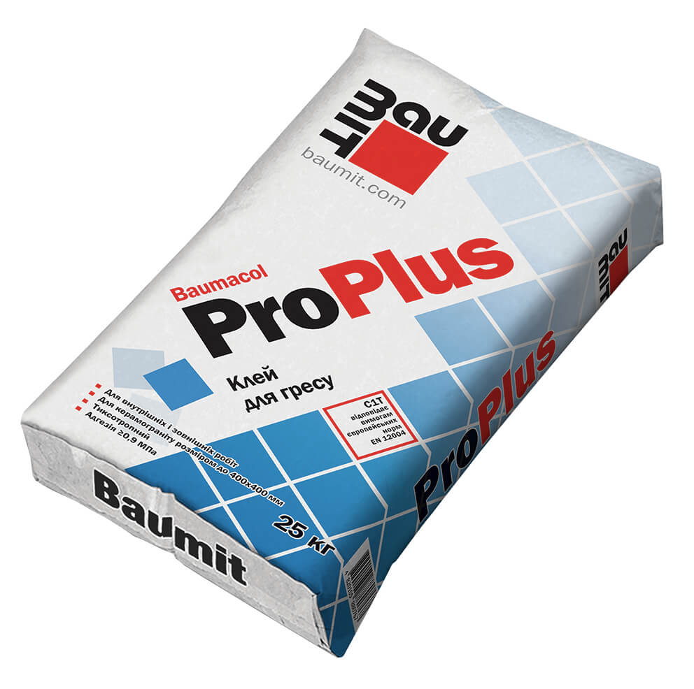 Клейова суміш для облицювання керамогранітними плитками Baumit ProPlus - Леодім Клейова суміш для облицювання керамогранітними плитками Baumit ProPlus