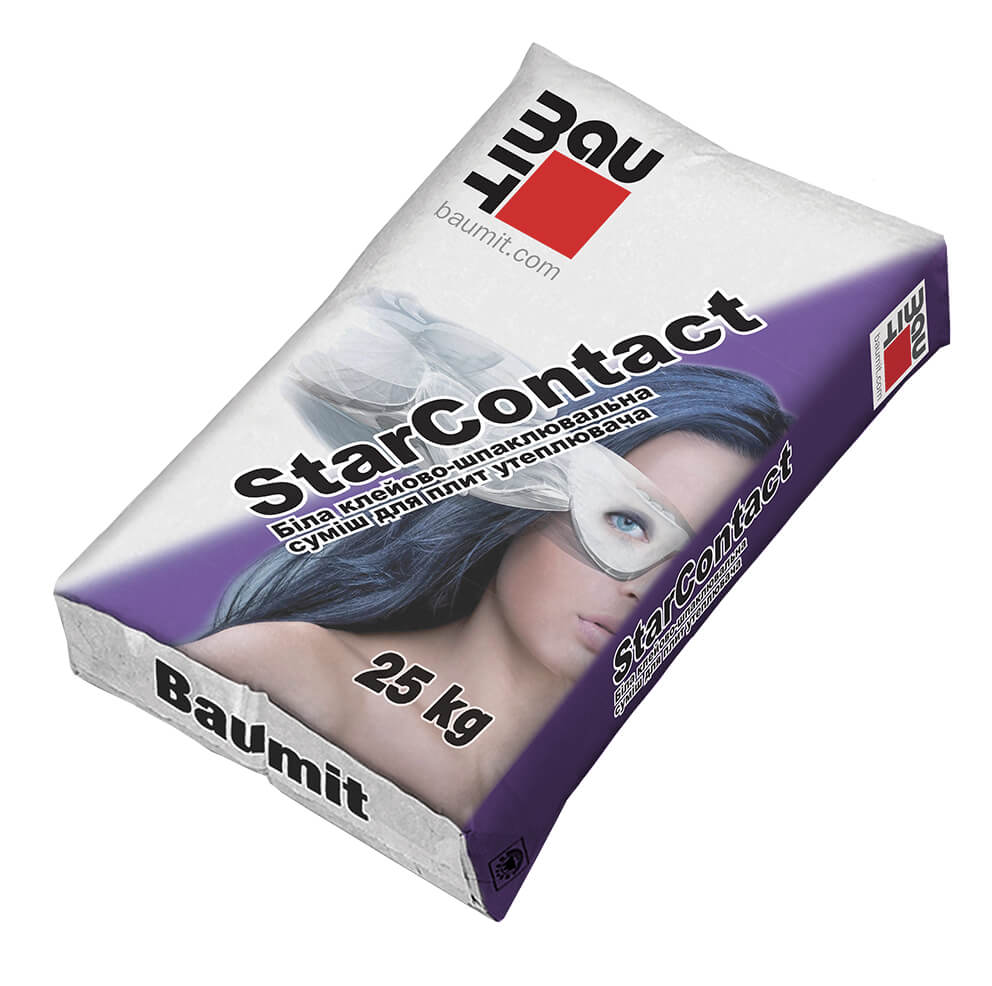 Преміальна клей-шпаклівна суміш Baumit StarContact - Леодім Преміальна клей-шпаклівна суміш Baumit StarContact